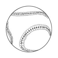 Dynamic baseball outline icon in vector format, perfect for sports-themed designs.