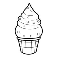 Delicious ice cream outline icon in vector format for dessert designs.