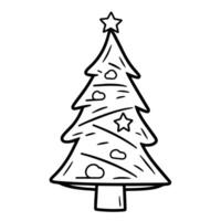 limpiar vector contorno de un Navidad árbol icono para versátil aplicaciones