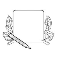 Classic certificate and pen outline icon in vector format for achievement designs.