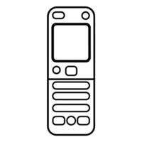 Sleek cell phone outline icon in vector format for communication designs.