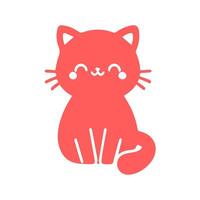 cute cat Simple modern geometric flat style vector illustration.