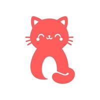 cute cat Simple modern geometric flat style vector illustration.