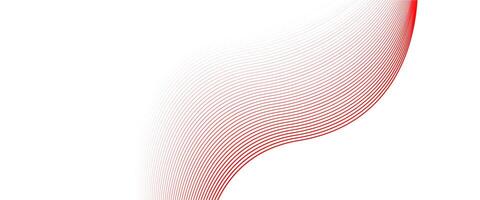 Abstract red lines. Vector white background. Red wave