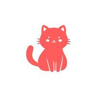 cute cat Simple modern geometric flat style vector illustration.