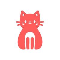 cute cat Simple modern geometric flat style vector illustration.