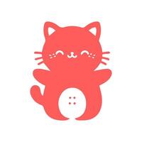 cute cat Simple modern geometric flat style vector illustration.