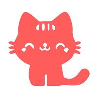 cute cat Simple modern geometric flat style vector illustration.