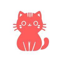 cute cat Simple modern geometric flat style vector illustration.