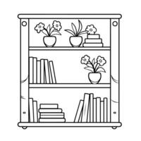 Organize with elegance using a bookcase outline icon vector, perfect for stylish and functional designs. vector