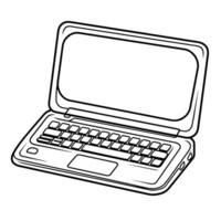 Sleek notebook outline icon in vector format for stationary designs.