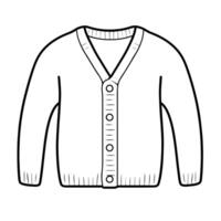 Minimalist vector outline of a cardigan icon for versatile use.