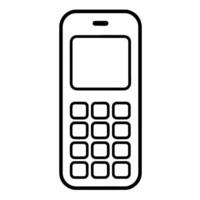 Sleek cell phone outline icon in vector format for communication designs.