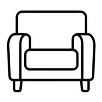 Classic home furniture outline icon in vector format for interior designs.