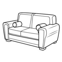 Minimalist vector outline of a sofa chair icon for versatile use.