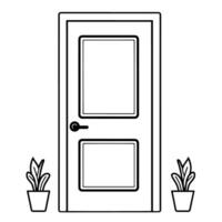 Sleek door outline icon in vector format for architectural designs.