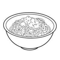 Delicious pasta outline icon in vector format for culinary designs.