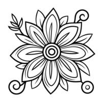 Elegant vector outline of a mandala icon for versatile use.