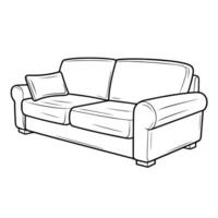 Minimalist vector outline of a sofa chair icon for versatile use.