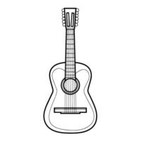 Minimalist vector outline of an acoustic guitar icon for versatile use.