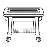 Charming grill or picnic outline icon in vector format for outdoor designs.