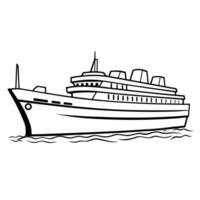 Streamlined vector outline of a boat icon for versatile use.