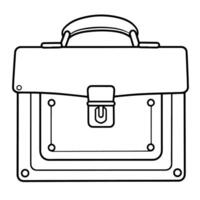 Minimalist vector outline of a briefcase icon for versatile use.