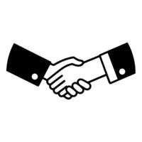 Professional handshake outline icon in vector format for business designs.