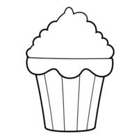 Tasty popcorn outline icon in vector format for movie night designs.