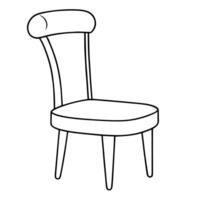 Sleek chair outline icon in vector format for furniture designs.