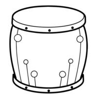 Sleek drum outline icon in vector format for music-themed designs.