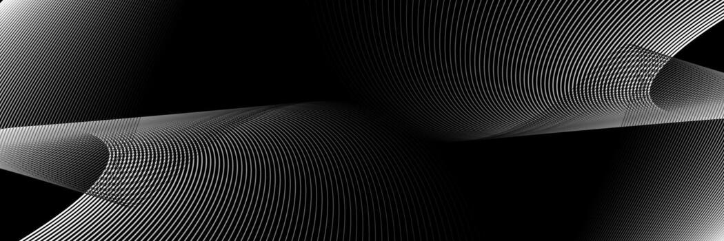 oscuro resumen antecedentes con brillante ola. brillante Moviente líneas diseño elemento. futurista tecnología concepto. vector ilustración