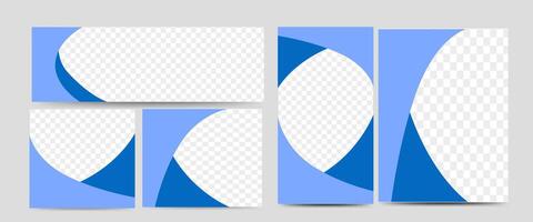 Abstract banner design web template Set, Horizontal header web banner. Modern Blue cover header background for website design, Social Media Cover ads banner, flyer, invitation card vector