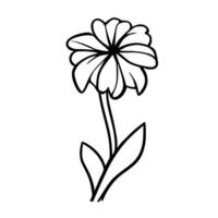 Elegant flower outline icon in vector format for botanical designs.