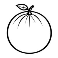 Simplistic vector outline of a Chinese pear icon for versatile use.