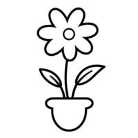 elegante flor contorno icono en vector formato para decorativo diseños