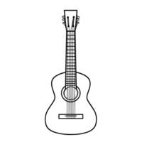 Minimalist vector outline of an acoustic guitar icon for versatile use.