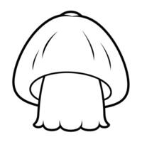 Adorable mushroom outline icon in vector format for nature designs.