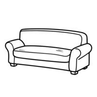 Minimalist vector outline of a sofa chair icon for versatile use.