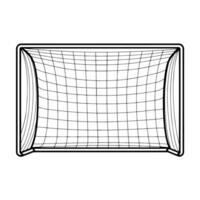 Dynamic soccer goal outline icon in vector format for sports designs.