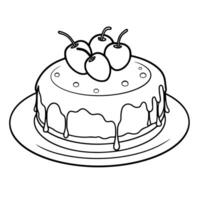 Clean vector outline of a cake icon for versatile applications.