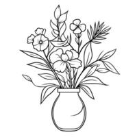 Elegant botanical outline icon in vector format for natural-themed designs.