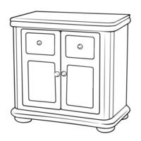 Minimalist vector outline of a cabinet icon for versatile use.