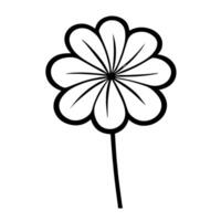 Clean vector outline of a flower icon for versatile applications.