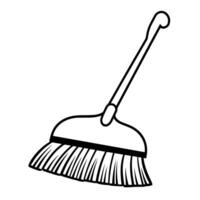 Functional broom outline icon in vector format for cleaning designs.