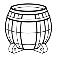 Minimalist vector outline of a barrel icon for versatile use.