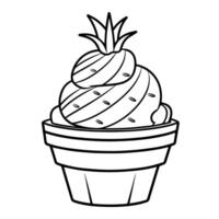 Delicious ice cream outline icon in vector format for dessert designs.