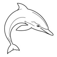 Clean vector outline of a dolphin icon for versatile applications.