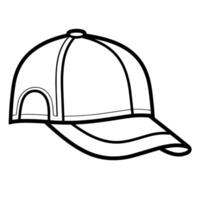 minimalista vector contorno de un béisbol gorra icono para versátil usar.