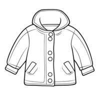 Stylish jacket outline icon in vector format for fashion designs.